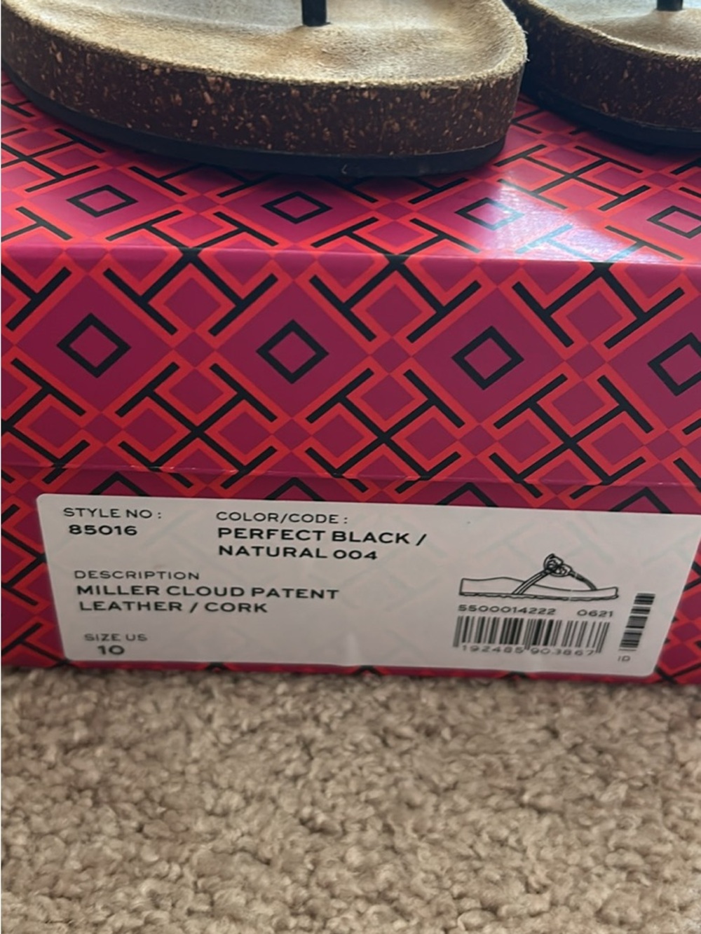 Tory Burch Black Sandals with Natural Cork Footbed - Picture 2 of 4